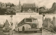 Quedlinburg Harz IFA Bus + Anhänger 1964 - gelaufene Mehrbild AK s/w 