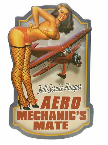 Blechschild aero mechanics - "aero, mechanics"
