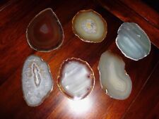 6 Achatscheiben braun und grün