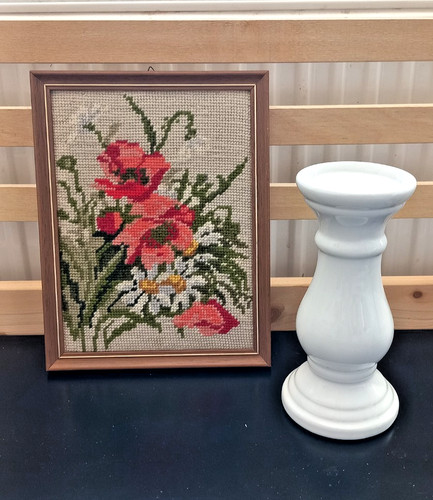 Vintage set stickbild - stickbild, blumen
