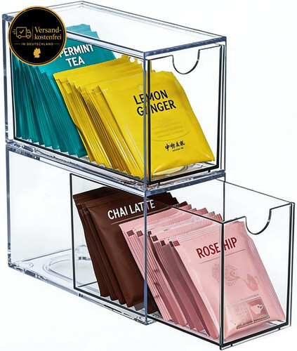 Stapelbare teeboxen aus acryl - teeboxen,