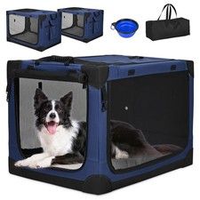 Hundebox faltbar Transportbox XL Oxford-Gewebe Metallrahmen mit Schüssel Matte