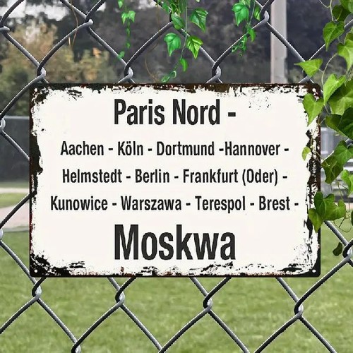 Blechschild zugschild paris - blechschild,