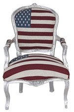Barock Stuhl Union Jack Sessel