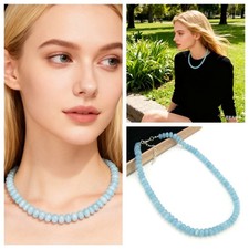 Aquamarin halskette kette 925 - aquamarin,