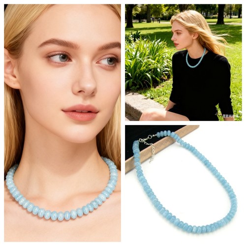 Aquamarin halskette kette 925 - kette,