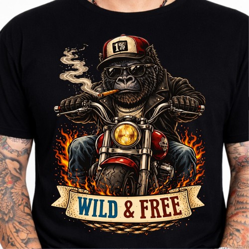 Wild free shirt - wild, gorilla