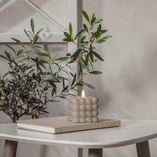 LED Kerze Bubble Würfel Cube
