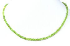 Kette aus hochwertigem Peridot in facettierter Kugelform Ø3 mm 925er Silber