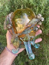 Jugendstil & Vase Glas Emaille