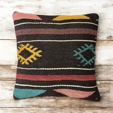 Kelim Kissen 40x40, Traditionell, Vintage, Handgewebt