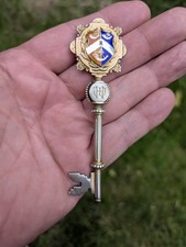 Antiker massiver Silber Emaille Präsentationsschlüssel 1906. American Connections.