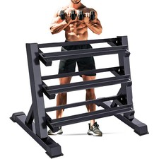3 Regale Hantellagerung Kurzhantelständer Kurzhantelablage Dumbbell Rack Schwarz