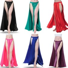 Bauchtanz Kostüm Beide seiten Schlitz Rock Belly Dance Satin Slit Skirt Tanzrock