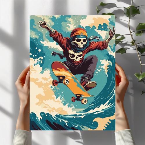 Piraten skateboard poster - skateboard,