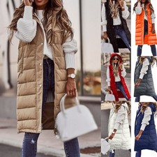 Damen Lange Weste Steppweste