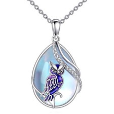 Mondstein Kette Damen Eule