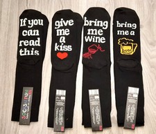 Women's men's fun socks black