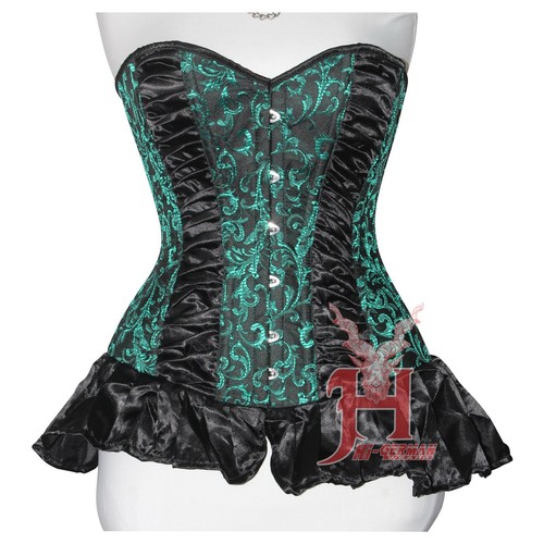 Satin vollbrustkorsett schwarz - satin,