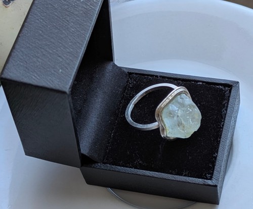 Echter topas blau - echter, silberring