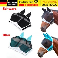 Pferd Anti Fliegenmaske Kapuze Vollgesichtsnetz Schutz Pferdemaske Anti-UV NEU!!