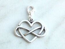 Charms Anhänger * HERZ INFINITY Charm Unendlichkeit Liebe f.Bettelarmband Kette