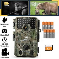 36MP Wildkamera Jagdkamera Bewegungsmelder Akku IP66 120° Nachtsicht  für Jagd