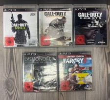 5x PS3 Spiele Call of Duty Ghosts, MW3, Advanced Warfare, Far Cry 3, Dishonored