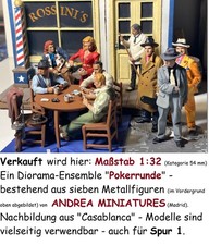 1:32 (54 mm) Spur 1, ANDREA MINIAT, Poker-Konvolut mit 7 Figuren, zu Märklin,KM1