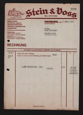 HAMBURG, Rechnung 1937, Stein