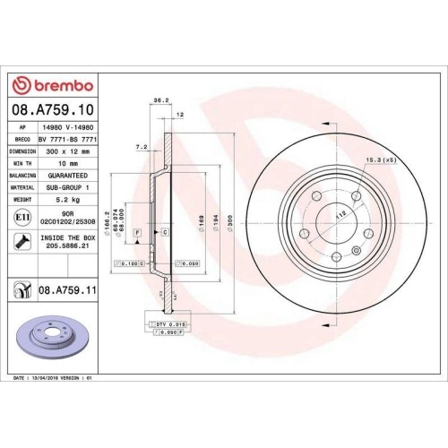 Brembo bremsscheibe prime - 2x,