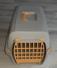 Tragbare Transportbox "Marchioro" Katzen Hunde Kaninchen Kunststoff grau gelb