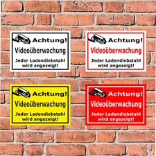 Schild Achtung Videoüberwachung - Ladendiebstahl - in 4 Größen - S00348-003