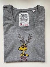 S.Oliver Damen T-Shirt Baumwolle grau Peanuts Woodstock Weihnachten Gr. 36 S