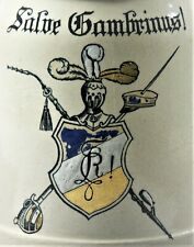 Studentika Bierseidel Zinn Deckel 1/2 L Bierkrug Mettlach Salve Gambrinus  (ABP)