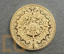 GOLDMÜNZE pl - AZTEKEN SONNENSCHEIBE - MAYA KALENDER - RAR 40 mm mit Kapsel 2012