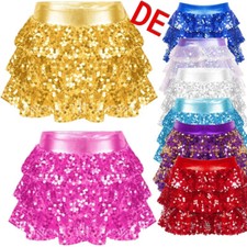DE ranrann Mädchen Rock Glitzer Ballettrock Tanzrock Faltenrock A-Line Tutu Rock