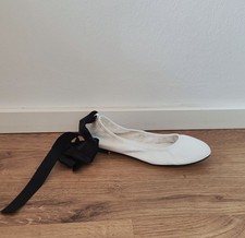 Trendy Damen Ballerinas zum Schnüren Beinschnürung weiß/schwarz Forever21 36,5