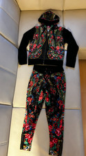 Love couture velour samt Hausanzug Sportanzug Nicki Rosen Blumen 40  M L Juicy