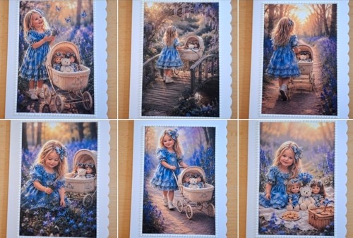 Grusskarte mädchen mit - *gb*grusskarte,
