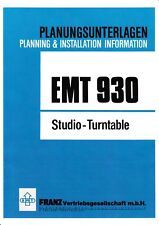 Manual-Planungsunterlagen  für EMT 930