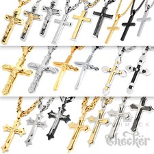 Edelstahl Halskette Kreuz