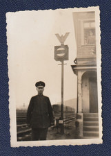 Foto Eisenbahn Eisenbahner in Uniform alt und original ca 9 cm x 6 cm
