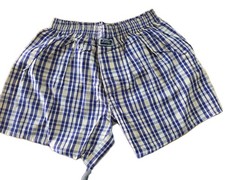 Kinder Boxershorts Größe M = 164-170 100% Baumwolle Neu  Blau Beige Kariert