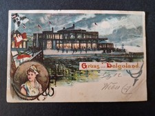 Litho AK Gruss aus Helgoland 1902 mit Schiffsstempel Dampfer Cobra gel. (B292)