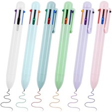 Mehrfarbige 6-in-1-Kugelschreiber mit glatter Strichbreite für Büro, Schule u...