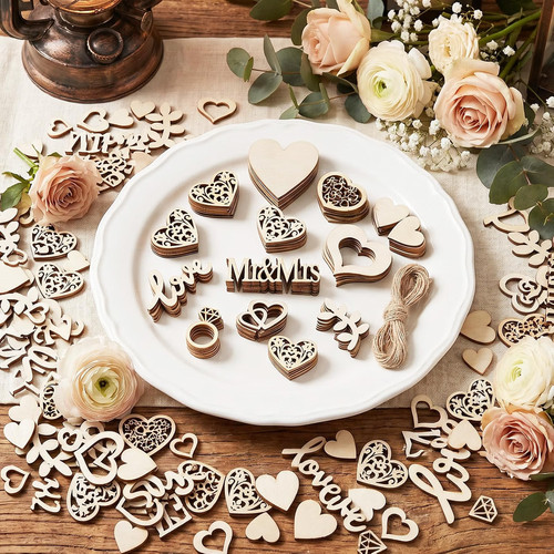 Hochzeit deko holz streudeko - deko,