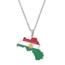 Kurdistan map necklace women - map,