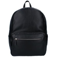 Schwarzer Baby Wickel-Rucksack | Echt Leder | mit Wickelunterlage