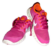 NIKE Free 5.0 FUSION biegbare leichte Mädchen/Damen Sneaker 37,5 Pink/Neonorange